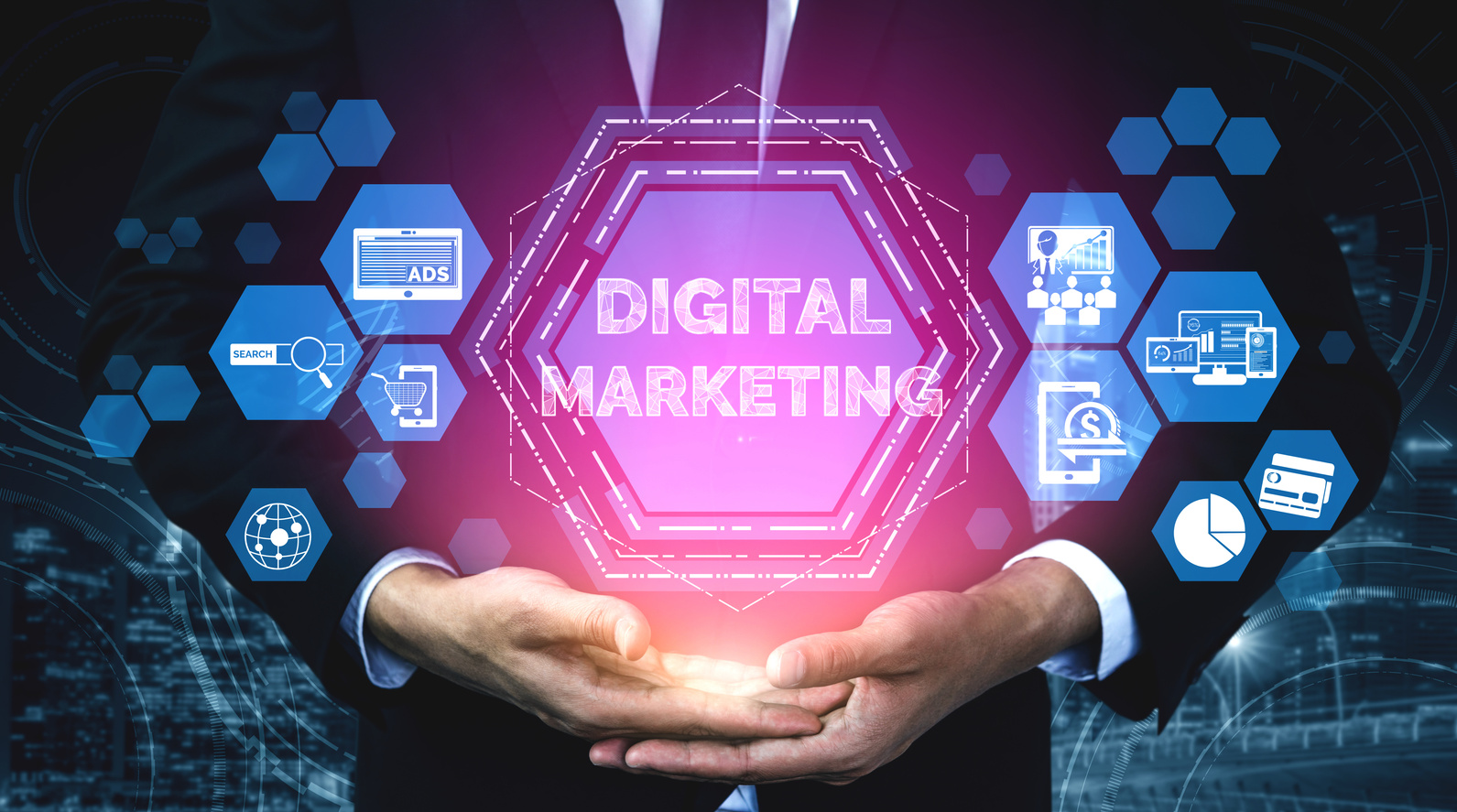 Marketing of Digital Technology Business Concept